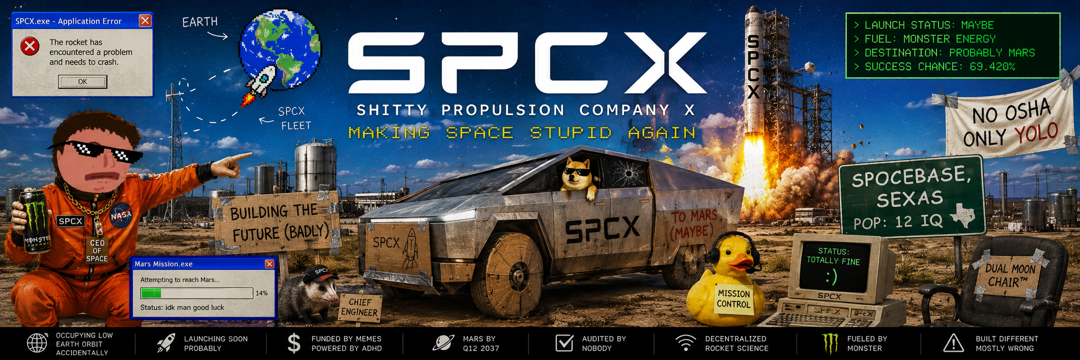Spoce X wide banner meme