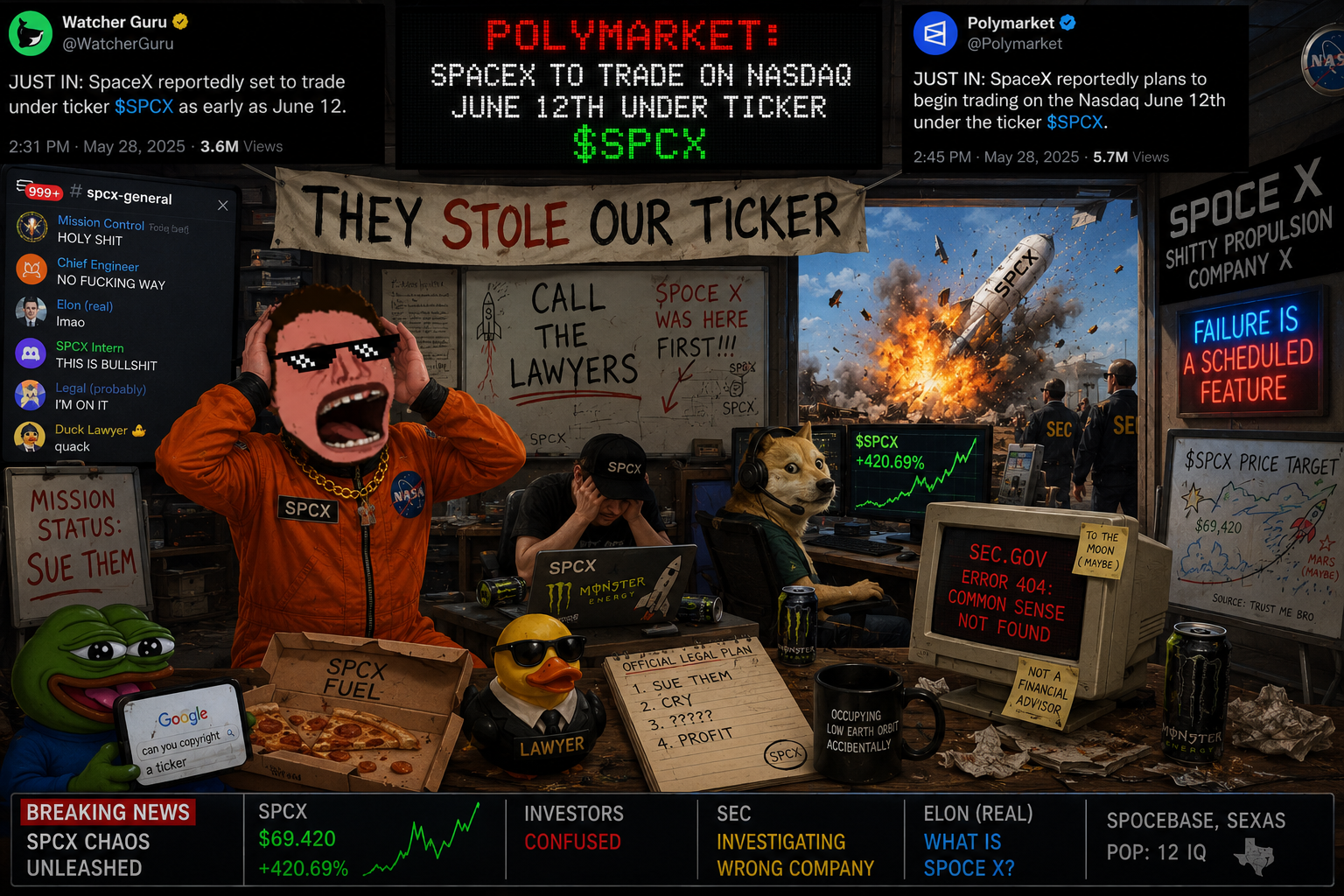 Spoce X market board meme
