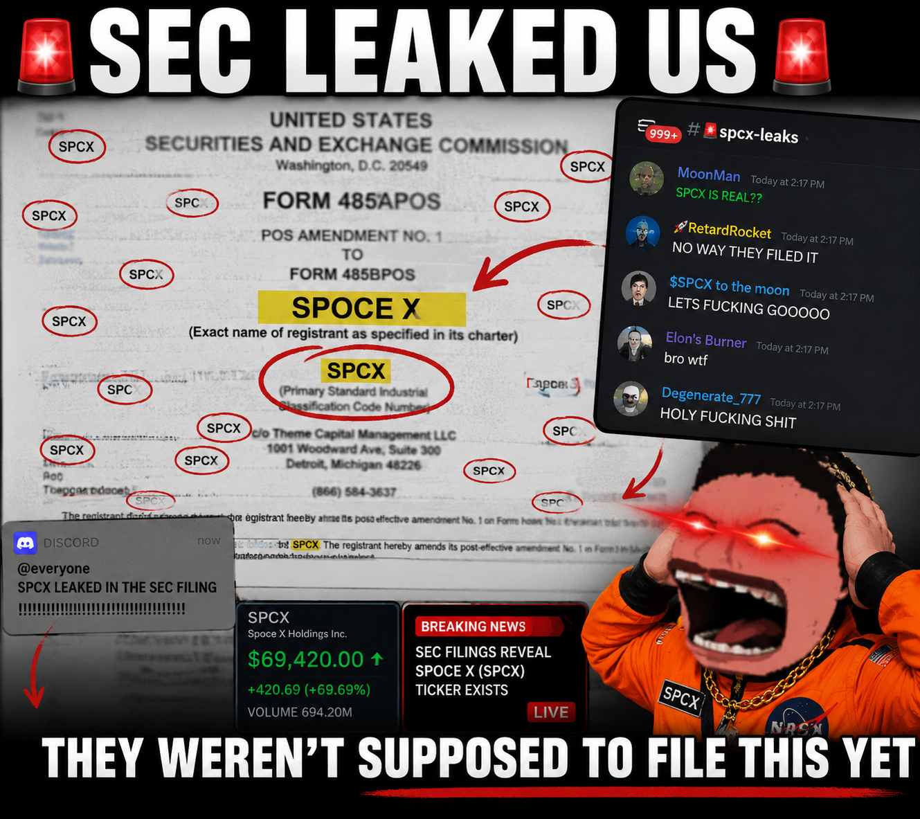 Spoce X SEC leaked meme